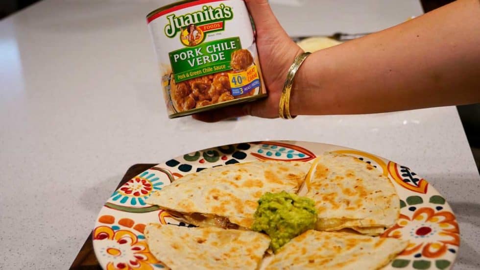 Pork & Green Chile Sauce Quesadillas Juanita's Foods