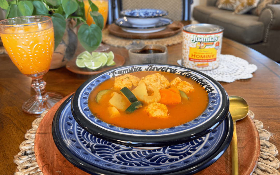 Hominy & Shrimp Albóndigas