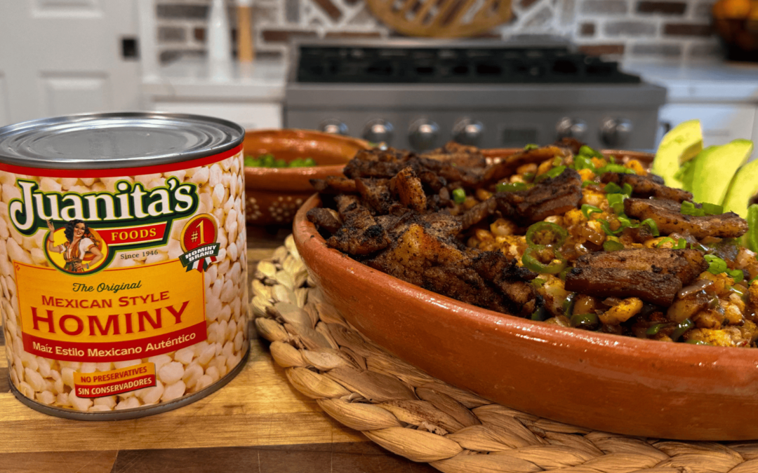 Hominy Sucio with Pork Crackling